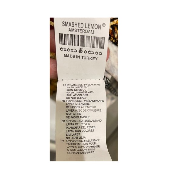 Smashed Lemon Crew Neck Faux Wrap Dress Size 8 Yellow and black - Picture 7 of 12